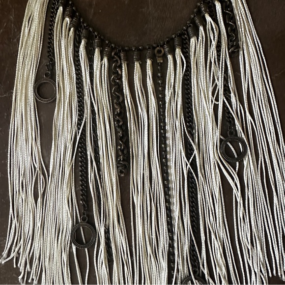 Boho Chic Long Fringe Bib Necklace - Picture 3 of 3